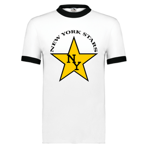 New York Stars Ringer T-shirt WFL Football Team color White/Black New York Stars Ringer T-shirt WFL Football Team color White/Black