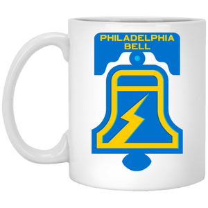 Philadelphia Bell Mug 11 oz. White Glossy Ceramic WFL Football Team Philadelphia Bell Mug 11 oz. White Glossy Ceramic WFL Football Team