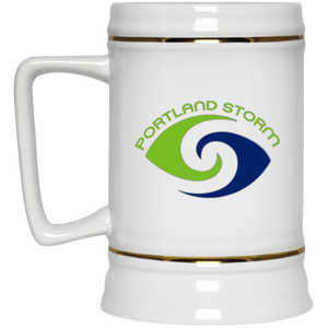 Portland Storm Beer Stein 22 oz. White Ceramic | WFL Football Team Portland Storm Beer Stein 22 oz. White Ceramic | WFL Football Team
