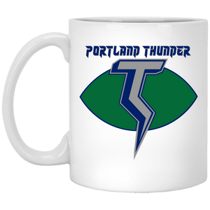 Portland Thunder Mug 11 oz. White Glossy Ceramic WFL Football Team Portland Thunder Mug 11 oz. White Glossy Ceramic WFL Football Team