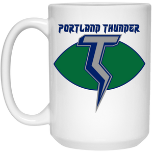 Portland Thunder Mug 15 oz. White Glossy Ceramic WFL Football Team Portland Thunder Mug 15 oz. White Glossy Ceramic WFL Football Team