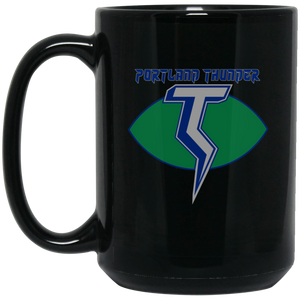 Portland Thunder Mug 15 oz. Black Glossy Ceramic WFL Football Team Portland Thunder Mug 15 oz. Black Glossy Ceramic WFL Football Team