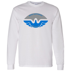 San Antonio Wings Long Sleeve Shirt Classic WFL Football Team color White San Antonio Wings Long Sleeve Shirt Classic WFL Football Team color White