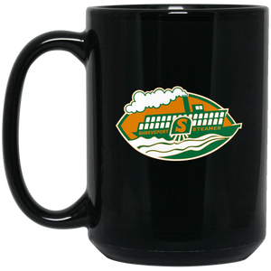 Shreveport Steamer Mug 15 oz. Black Glossy Ceramic WFL Football Team Shreveport Steamer Mug 15 oz. Black Glossy Ceramic WFL Football Team