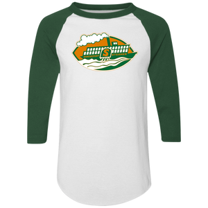 Shreveport Steamer Raglan Shirt Colorblock WFL Football Team color White/Dark Green Shreveport Steamer Raglan Shirt Colorblock WFL Football Team color White/Dark Green