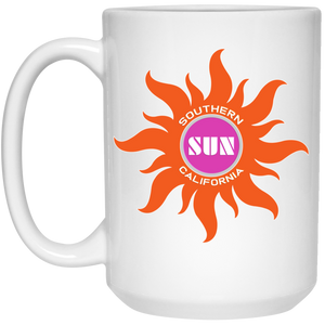 Southern California Sun Mug 15 oz. White Glossy Ceramic WFL Football Team Southern California Sun Mug 15 oz. White Glossy Ceramic WFL Football Team