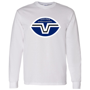 Virginia Ambassadors Long Sleeve Shirt Classic WFL Football Team color White Virginia Ambassadors Long Sleeve Shirt Classic WFL Football Team color White