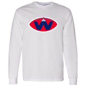 Washington Ambassadors Long Sleeve Shirt Classic WFL Football Team color White Washington Ambassadors Long Sleeve Shirt Classic WFL Football Team color White
