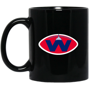 Washington Ambassadors Mug 11 oz. Black Glossy Ceramic WFL Football Team Washington Ambassadors Mug 11 oz. Black Glossy Ceramic WFL Football Team