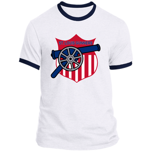 St. Louis Gunners Ringer T-shirt Cotton NFL Football Team color White/Navy St. Louis Gunners Ringer T-shirt Cotton NFL Football Team color White/Navy