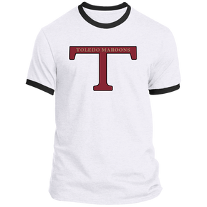 Toledo Maroons Ringer T-shirt Cotton NFL Football Team color White/Black Toledo Maroons Ringer T-shirt Cotton NFL Football Team color White/Black