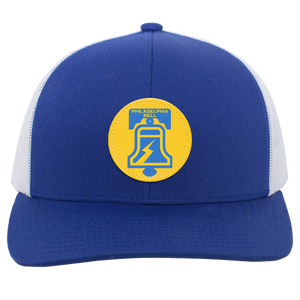 Philadelphia Bell Trucker Cap Snapback WFL Football Team Headwear color Royal Blue/White Philadelphia Bell Trucker Cap Snapback WFL Football Team Headwear color Royal Blue/White
