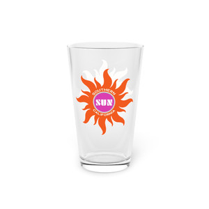 Southern California Sun Pint Glass 16 Ounce WFL Football Team Collectible Drinkware Southern California Sun Pint Glass 16 Ounce WFL Football Team Collectible Drinkware
