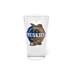 Minnesota Muskies Pint Beer Glass 16 oz ABA Basketball Team Fan Collectible Minnesota Muskies Pint Beer Glass 16 oz ABA Basketball Team Fan Collectible