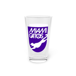 Miami Gatos Pint Beer Glass 16 Ounce NASL Soccer Team Collectible Drinkware Miami Gatos Pint Beer Glass 16 Ounce NASL Soccer Team Collectible Drinkware