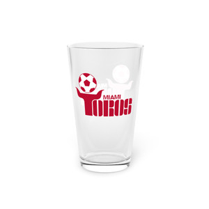 Miami Toros Pint Beer Glass 16 Ounce NASL Soccer Team Collectible Drinkware Miami Toros Pint Beer Glass 16 Ounce NASL Soccer Team Collectible Drinkware