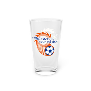 California Sunshine Pint Beer Glass 16 Ounce ASL Soccer Team Collectible Drinkware California Sunshine Pint Beer Glass 16 Ounce ASL Soccer Team Collectible Drinkware