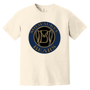 Milwaukee Bears T-shirt Heavyweight Negro Leagues Baseball Team Fan Apparel Tee color Ivory