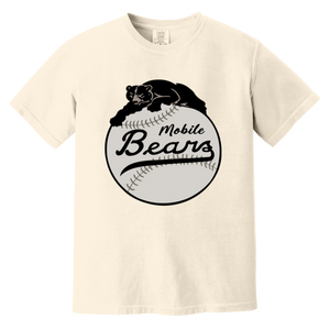 Mobile Black Bears T-shirt Heavyweight Negro Leagues Baseball Team Fan Apparel Tee color Ivory