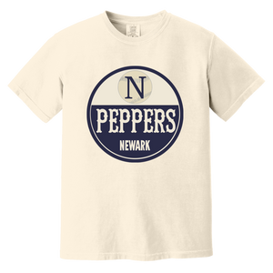 Newark Peppers T-shirt Heavyweight Negro Leagues Baseball Team Fan Apparel Tee color Ivory