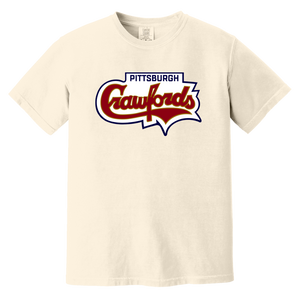 Pittsburgh Crawfords T-shirt Heavyweight Negro Leagues Baseball Team Fan Apparel Tee color Ivory