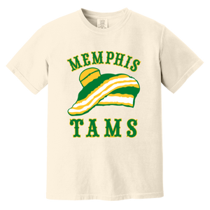 Memphis Tams T-shirt Heavyweight ABA Basketball Team Fan Apparel Tee color Ivory