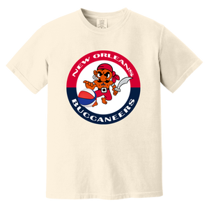 New Orleans Buccaneers T-shirt Heavyweight ABA Basketball Team Fan Apparel Tee color Ivory