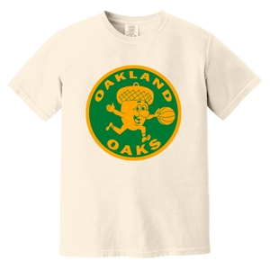 Oakland Oaks T-shirt Heavyweight ABA Basketball Team Fan Apparel Tee color Ivory