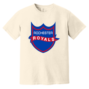 Rochester Royals T-shirt Heavyweight NBA Basketball Team Fan Apparel Tee color Ivory
