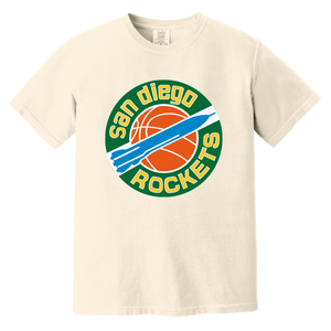 San Diego Rockets T-shirt Heavyweight NBA Basketball Team Fan Apparel Tee color Ivory