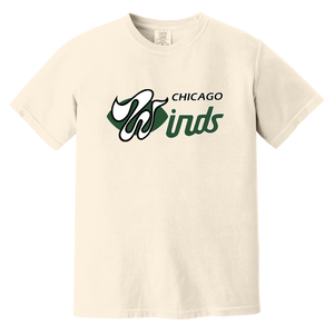 Chicago Winds T-shirt Heavyweight WFL Football Team Fan Apparel Tee color Ivory