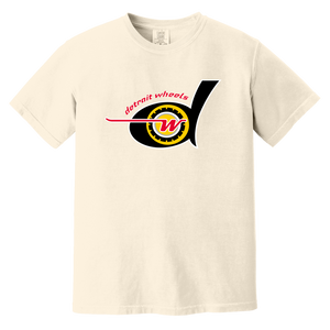 Detroit Wheels T-shirt Heavyweight WFL Football Team Fan Apparel Tee color Ivory