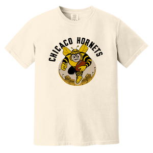 Chicago Hornets T-shirt Heavyweight AAFC Football Team Fan Apparel Tee color Ivory