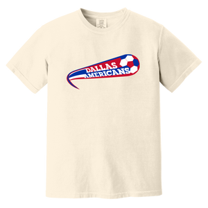 Dallas Americans T-shirt Heavyweight ASL Soccer Team Fan Apparel Tee color Ivory