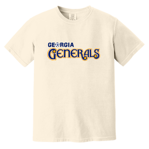 Georgia Generals T-shirt Heavyweight ASL Soccer Team Fan Apparel Tee color Ivory