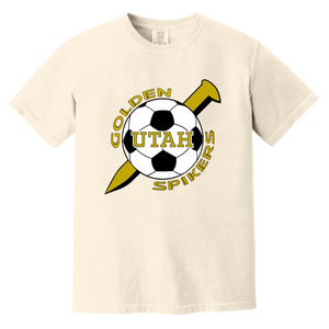 Utah Golden Spikers T-shirt Heavyweight ASL Soccer Team Fan Apparel Tee color Ivory