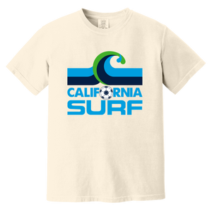 California Surf T-shirt Heavyweight NASL Soccer Team Fan Apparel Tee color Ivory