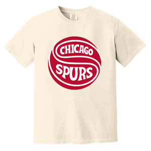 Chicago Spurs T-shirt Heavyweight NASL Soccer Team Fan Apparel Tee color Ivory