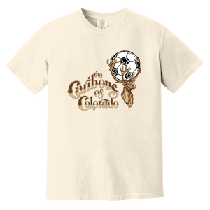Colorado Caribous T-shirt Heavyweight NASL Soccer Team Fan Apparel Tee color Ivory