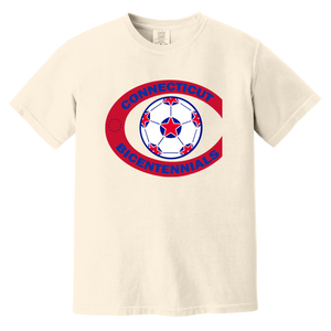 Connecticut Bicentennials T-shirt Heavyweight NASL Soccer Team Fan Apparel Tee color Ivory
