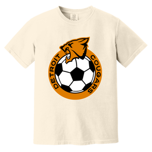Detroit Cougars T-shirt Heavyweight NASL Soccer Team Fan Apparel Tee color Ivory