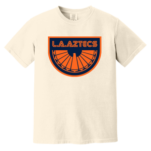 Los Angeles Aztecs T-shirt Heavyweight NASL Soccer Team Fan Apparel Tee color Ivory Los Angeles Aztecs T-shirt Heavyweight NASL Soccer Team Fan Apparel Tee color Ivory