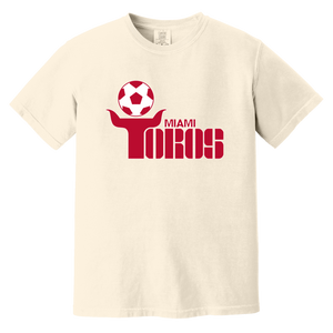 Miami Toros T-shirt Heavyweight NASL Soccer Team Fan Apparel Tee color Ivory Miami Toros T-shirt Heavyweight NASL Soccer Team Fan Apparel Tee color Ivory
