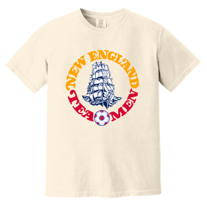 New England Tea Men T-shirt Heavyweight NASL Soccer Team Fan Apparel Tee color Ivory