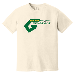 New York Generals T-shirt Heavyweight NASL Soccer Team Fan Apparel Tee color Ivory