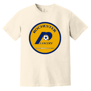 Rochester Lancers T-shirt Heavyweight NASL Soccer Team Fan Apparel Tee color Ivory