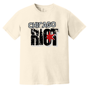 Chicago Riot T-shirt Heavyweight MISL Soccer Team Fan Apparel Tee color Ivory