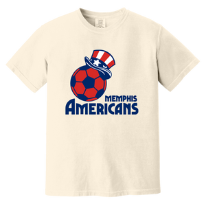 Memphis Americans T-shirt Heavyweight MISL Soccer Team Fan Apparel Tee color Ivory