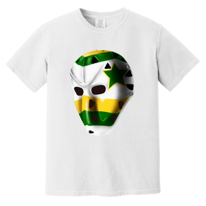 Minnesota North Stars NHL Gilles Meloche Goalie Mask T-shirt color White
