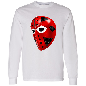 New York Islanders NHL Billy Smith Goalie Mask Long Sleeve Shirt color White